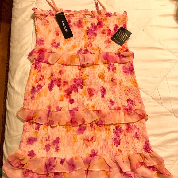 Bebe Floral Printed Ruffle Mini Dress - Picture 5 of 11